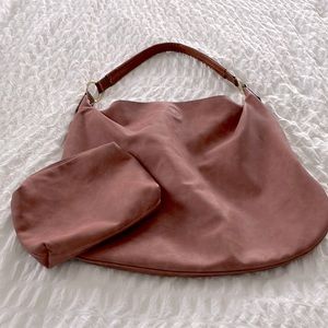 Anthropology slouch shoulder bag with makeup pouch
